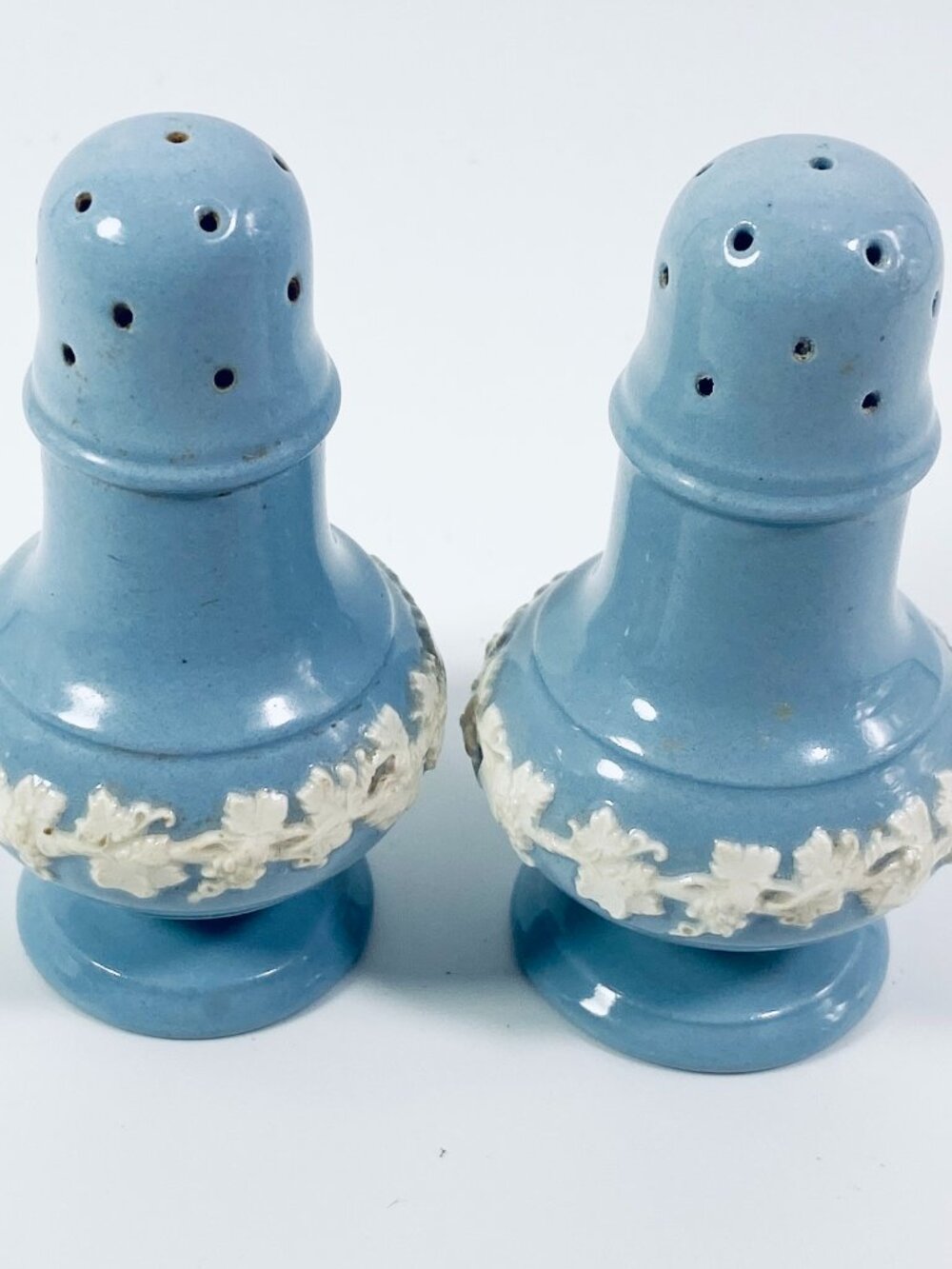 Vintage Wedgwood  cream on lavender  Queens Ware salt and pepper shakers